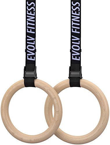 Algopix Similar Product 20 - EVOLV FITNESS Wooden Gymnastics Rings
