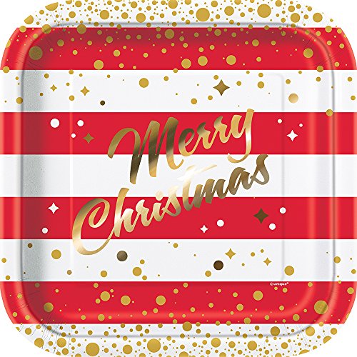 Algopix Similar Product 8 - Square Foil Gold Sparkle Christmas