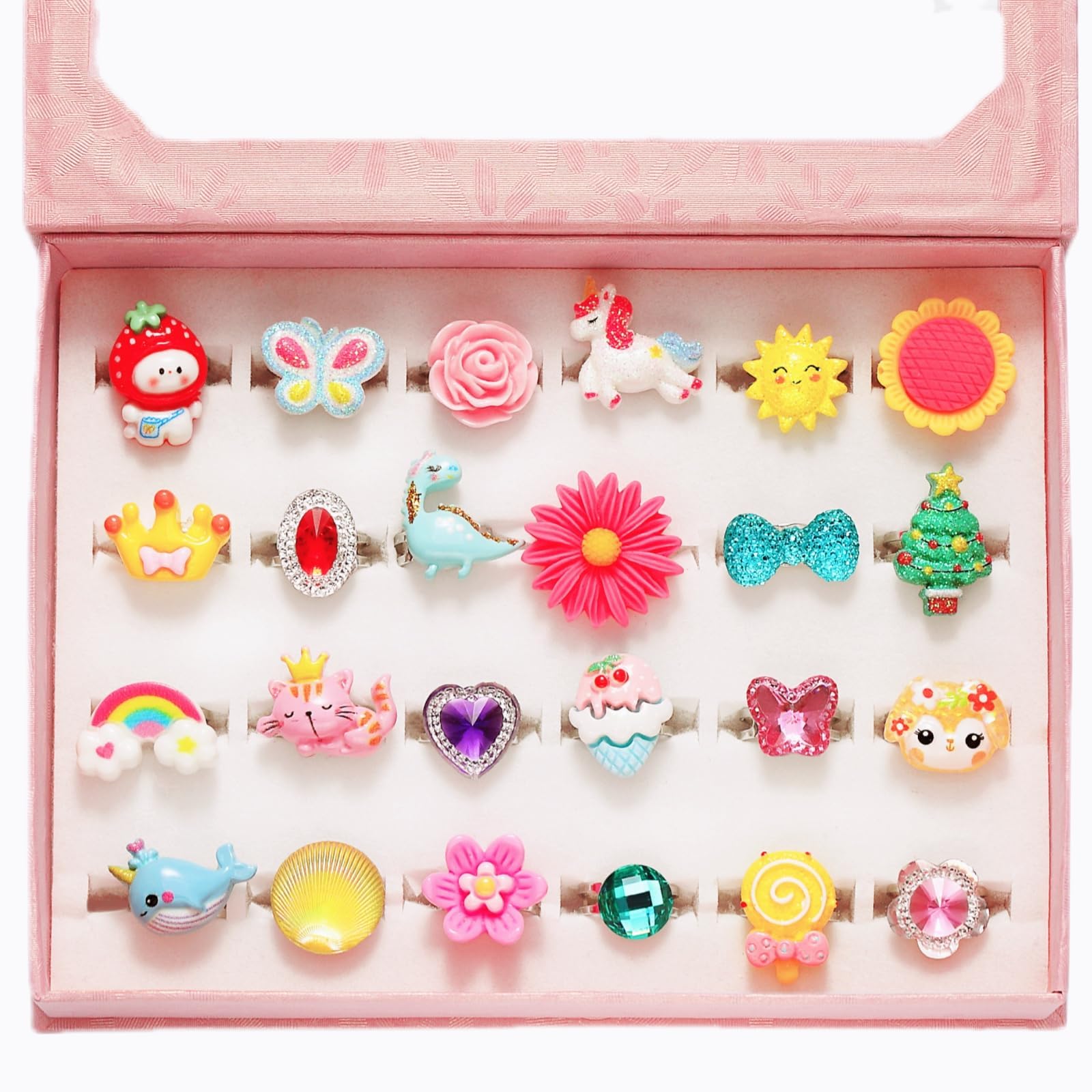 Algopix Similar Product 14 - PinkSheep Little Girl Jewel Rings in