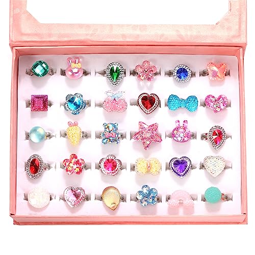 Algopix Similar Product 5 - PinkSheep Little Girl Jewel Rings in