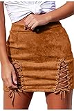 Algopix Similar Product 10 - Meyeeka Ladies Faux Suede Lace Up Slim