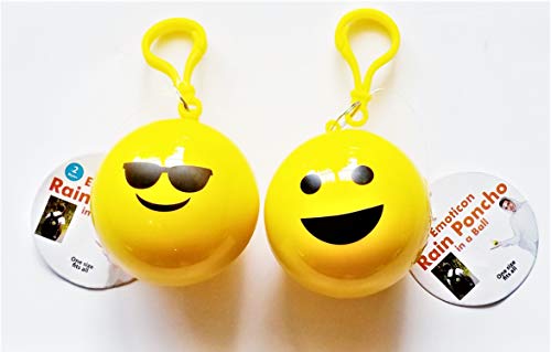 Algopix Similar Product 1 - Emergency Smiley Face Emoji Rain Poncho