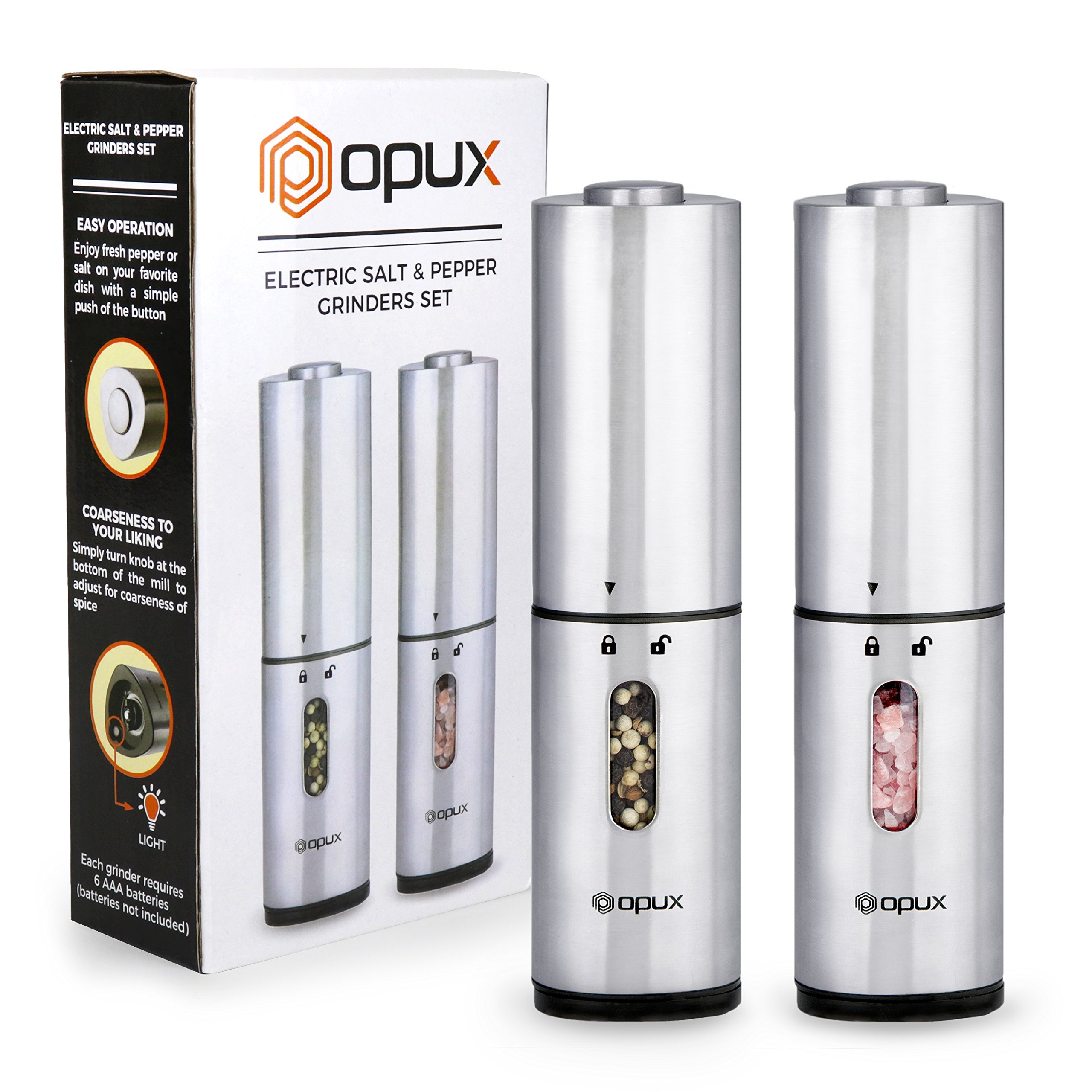 Algopix Similar Product 20 - OPUX Deluxe Electric Salt and Pepper