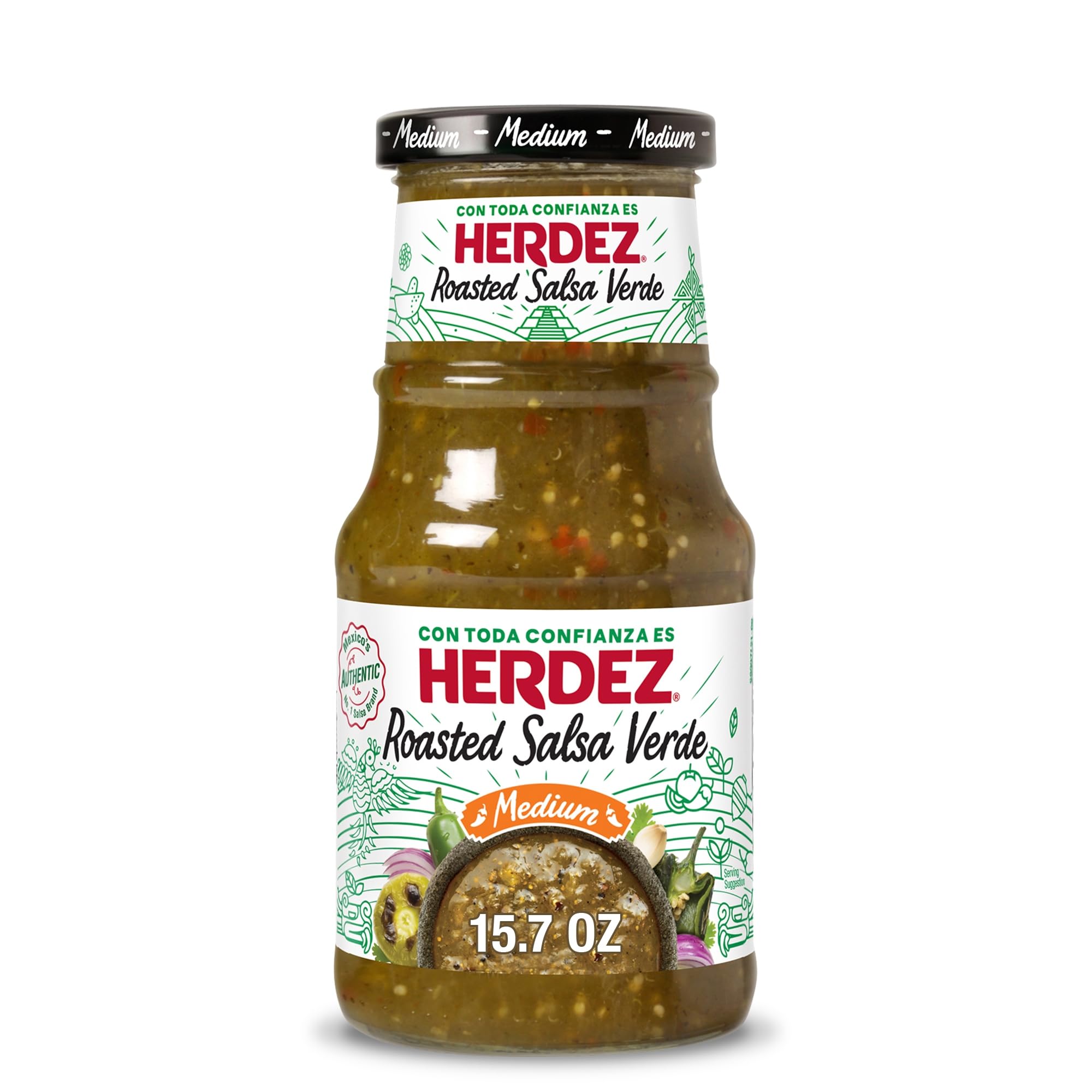 Algopix Similar Product 14 - HERDEZ Roasted Salsa Verde Medium 24