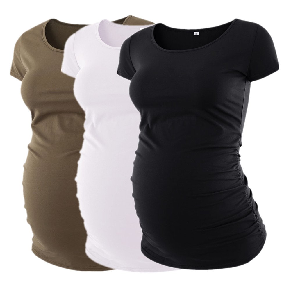 Algopix Similar Product 6 - Liu  Qu Womens Maternity Tops Short