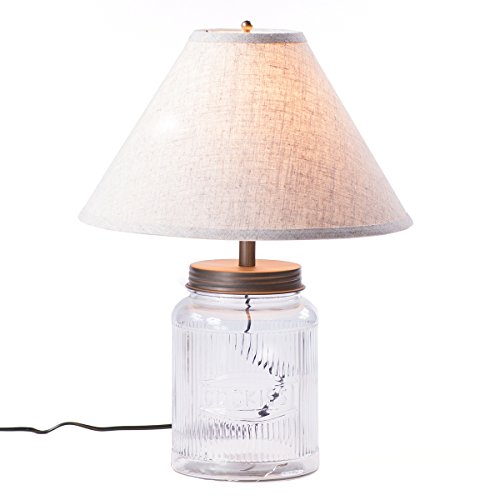 Algopix Similar Product 7 - Large Ribbed Mason Jar Lamp with Shade
