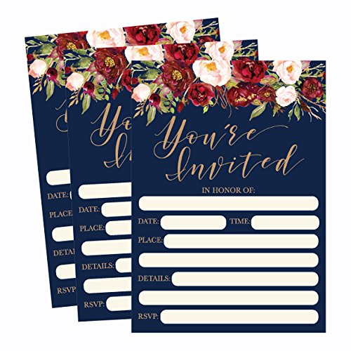 Algopix Similar Product 20 - Hadley Designs 50 Floral Invitations