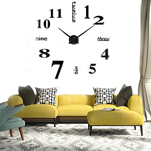 Algopix Similar Product 4 - CUGBO DIY Wall Clock Modern Large 3D