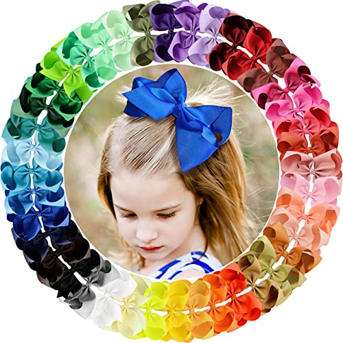 Algopix Similar Product 12 - ALinmo 30 Colors 6 Inch Bows for Girls