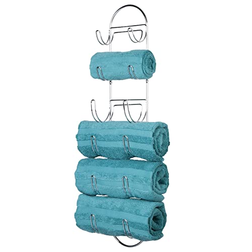 Algopix Similar Product 10 - mDesign Steel Wall Mount Towel Rack