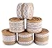 Algopix Similar Product 17 - ilauke 6 Rolls Burlap Ribbon with White