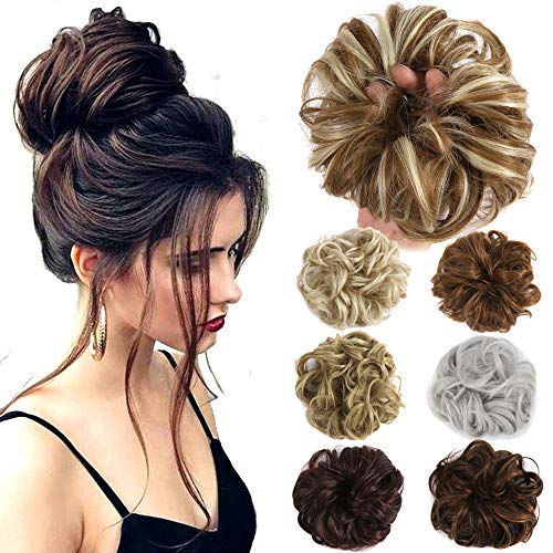 Algopix Similar Product 19 - Hair Bun Extensions Wavy Curly Messy
