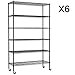 Algopix Similar Product 10 - 6 Tier Adjustable Wire Metal Shelving