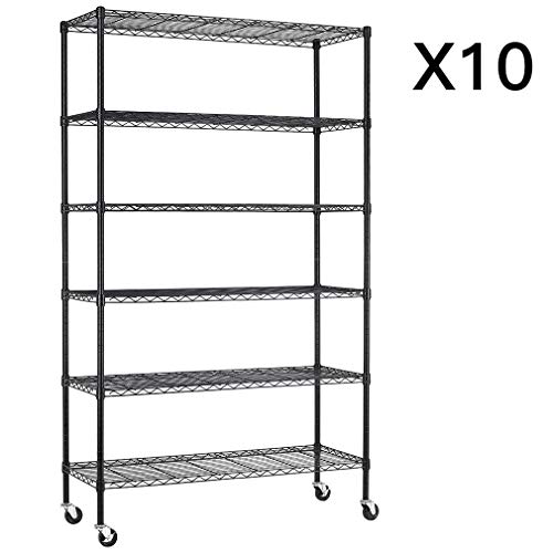 Algopix Similar Product 14 - 6 Tier Adjustable Wire Metal Shelving