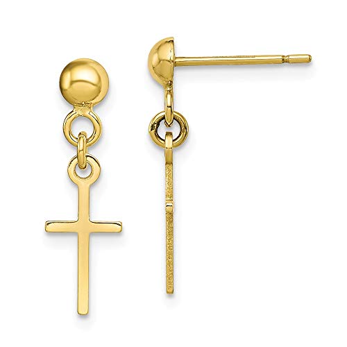 Algopix Similar Product 17 - 10K White Gold Polished Cross Dangle