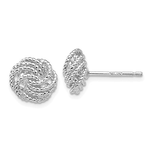 Algopix Similar Product 20 - 14K White Gold Diamond Cut Love Knot