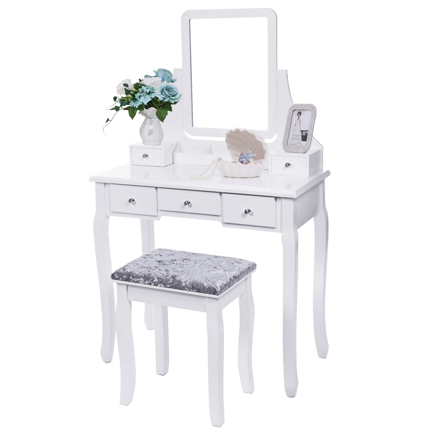 Algopix Similar Product 20 - BEWISHOME Vanity Set with Mirror