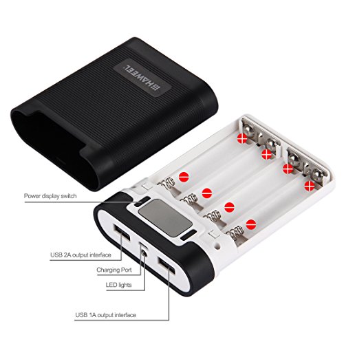 Algopix Similar Product 14 - HAWEEL 4 x 18650 Charger Box Portable