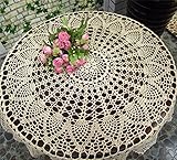 Algopix Similar Product 6 - Macrame Cream Crochet Round Tablecloths