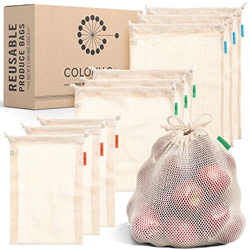 Algopix Similar Product 14 - Reusable Produce Bags Honeycomb Mesh