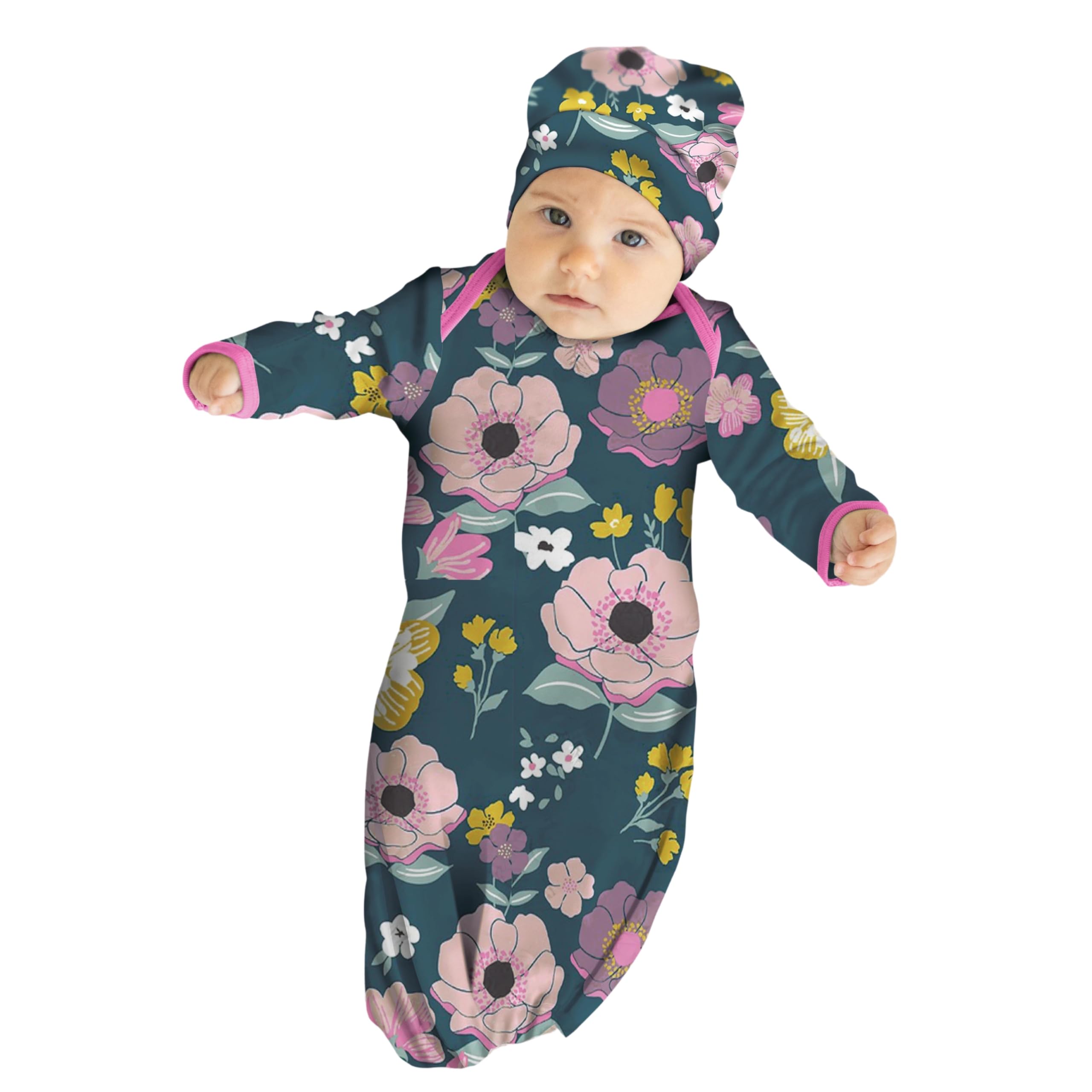 Algopix Similar Product 15 - Baby Be Mine Newborn Gown and Hat Set