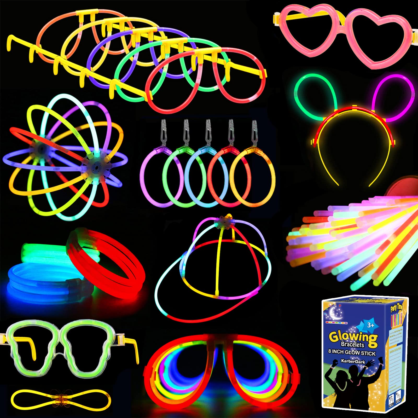 Algopix Similar Product 4 - KarberDark Glowstick 609 Pcs Total