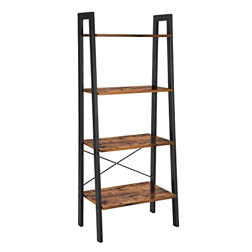 Algopix Similar Product 4 - VASAGLE Ladder Shelf 4Tier Bookshelf