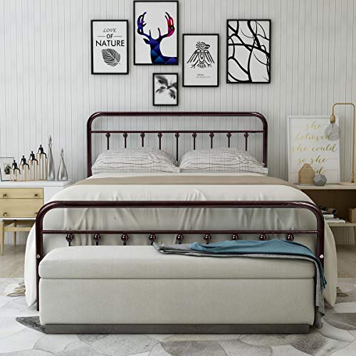 Algopix Similar Product 19 - HOMERECOMMEND Metal Bed Frame Queen