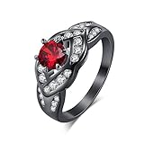 Algopix Similar Product 1 - YAZILIND Black Gold Plated Rings Red