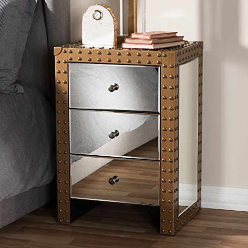 Algopix Similar Product 16 - Baxton Studio Azura 3 Drawer Mirrored