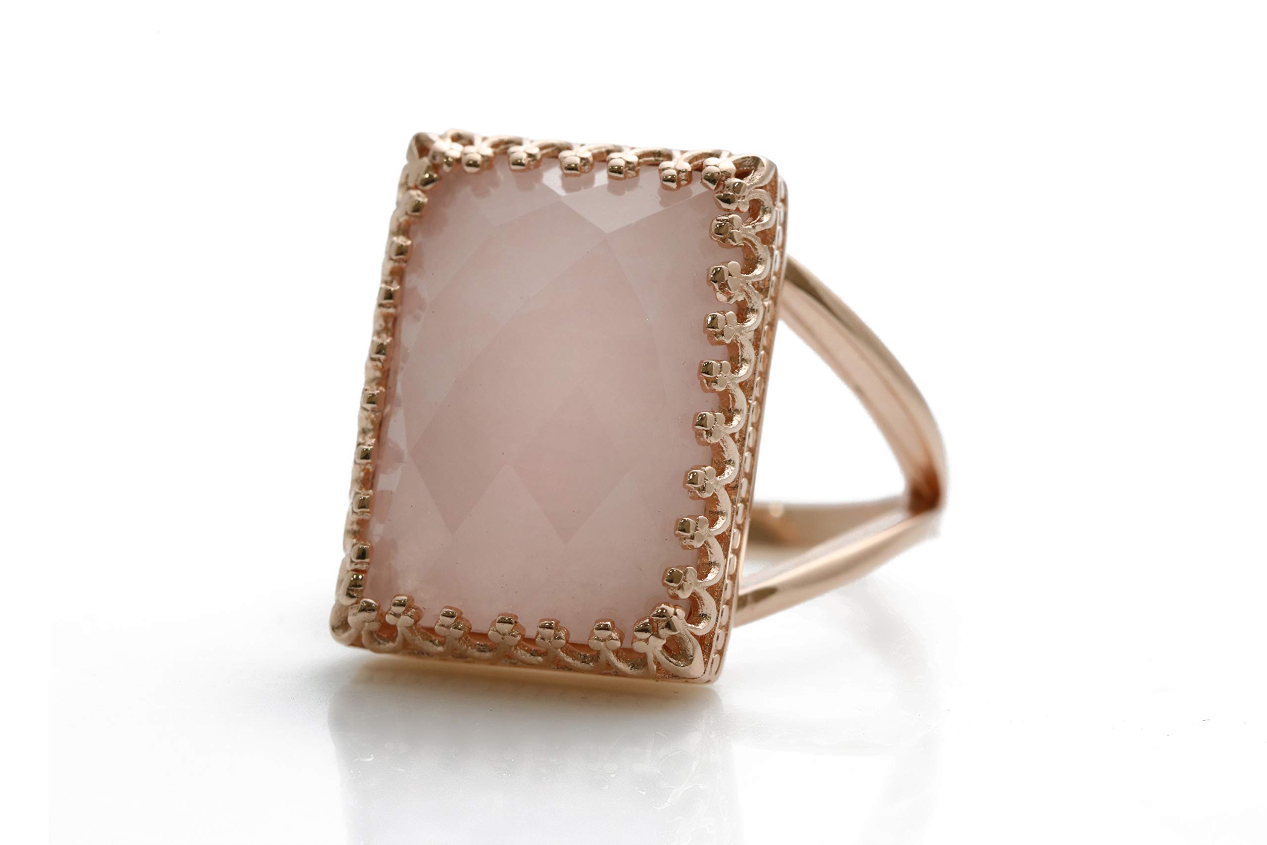 Algopix Similar Product 4 - Classy Rose Quartz Ring Gemstone