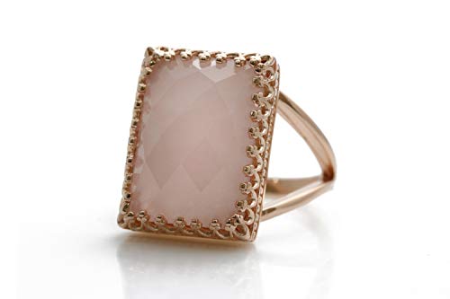 Algopix Similar Product 9 - Classy Rose Quartz Ring  Gemstone