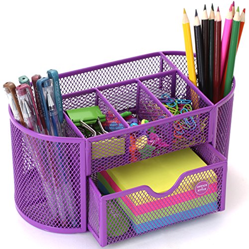 Algopix Similar Product 7 - Oval Mesh Desk Organizer 9