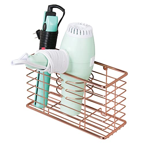 Algopix Similar Product 9 - mDesign Steel Wall Mount Hair Dryer