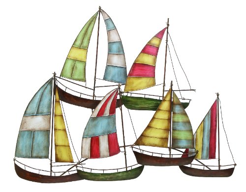 Algopix Similar Product 13 - Benzara Metal Sailing Boat Perfect