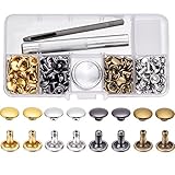 Algopix Similar Product 2 - BBTO 100 Set Leather Rivets Double Cap