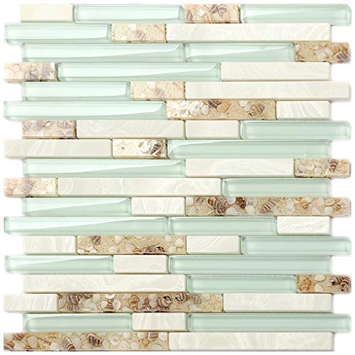 Algopix Similar Product 4 - Beach Style Glass Tile Mother of Pearl