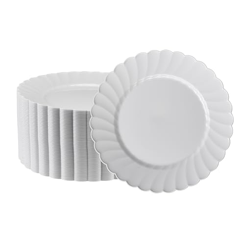 Algopix Similar Product 19 - Premium Hard Plastic Round White Plates
