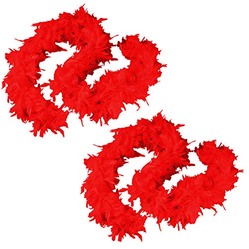 Algopix Similar Product 4 - Tigerdoe Feather Boas  2 Pack  Red