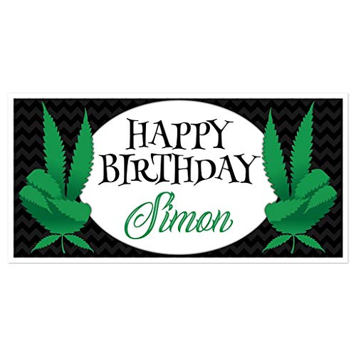 Algopix Similar Product 13 - Marijuana Black Birthday Banner