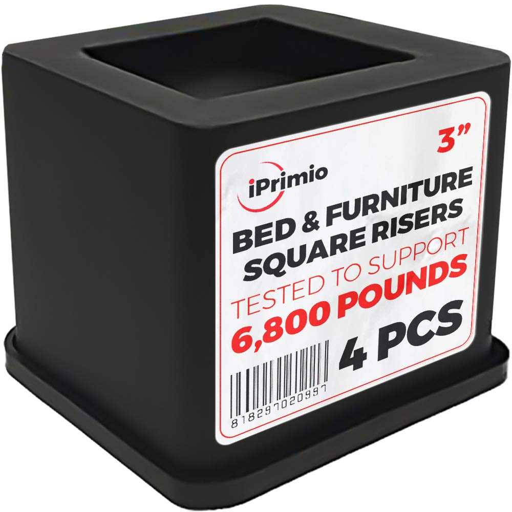 Algopix Similar Product 2 - iPrimio Bed Risers Heavy Duty Square