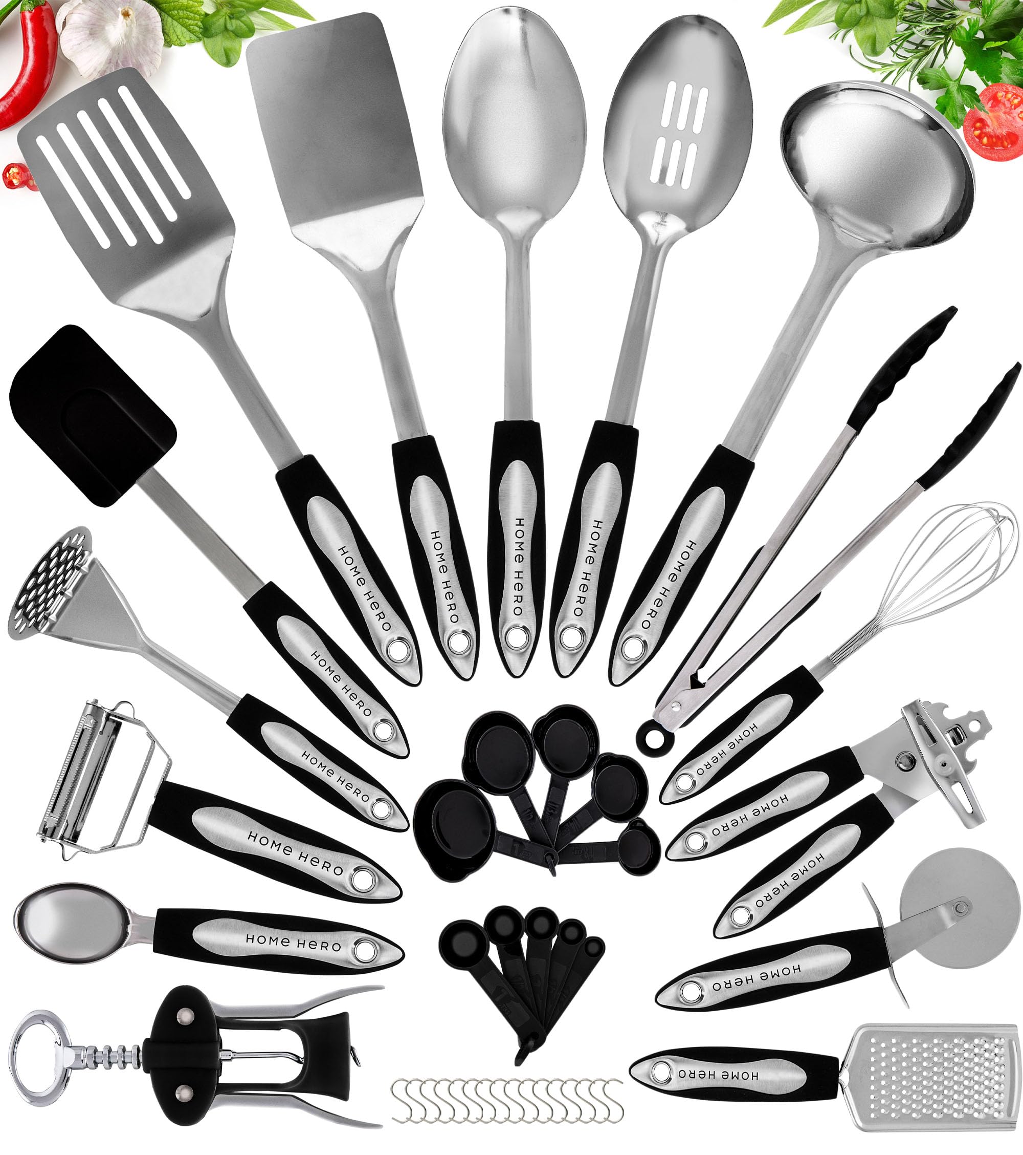 Algopix Similar Product 14 - Home Hero 41 Pcs Stainless Steel