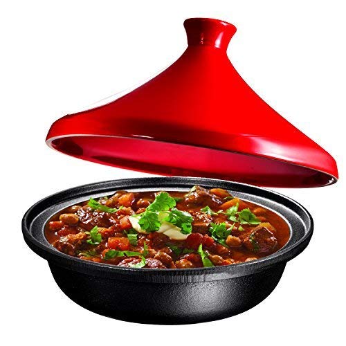 Algopix Similar Product 10 - Cast Iron Moroccan Tagine Pot Enameled