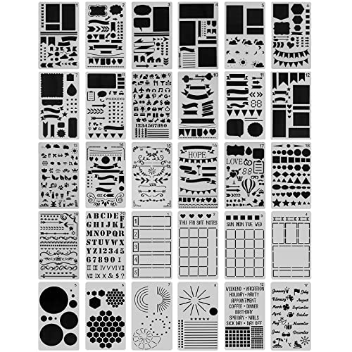 Algopix Similar Product 17 - 30 PCS Journal Stencils Planner