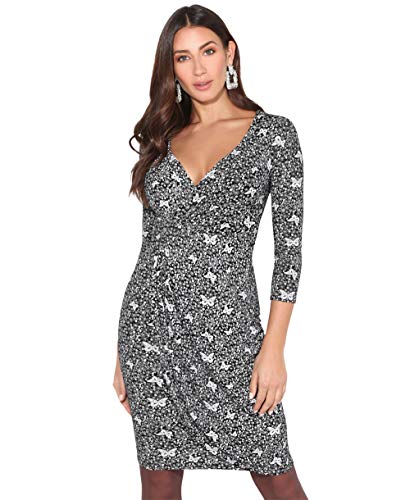 Algopix Similar Product 17 - KRISP Wrap Printed 34 Sleeve Work Midi