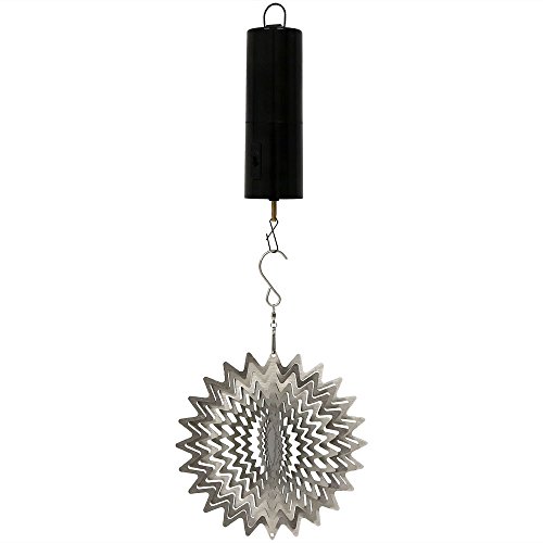 Algopix Similar Product 12 - Sunnydaze 3D Whirligig Silver Star Wind
