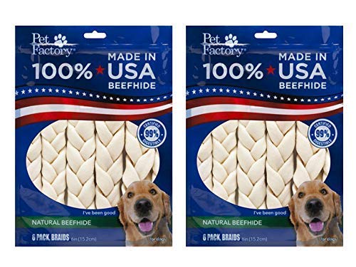 Algopix Similar Product 9 - Pet Factory Beefhide 6 Braided Sicks
