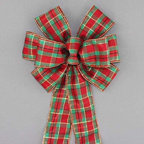 Algopix Similar Product 5 - Red Metallic Green Plaid Christmas