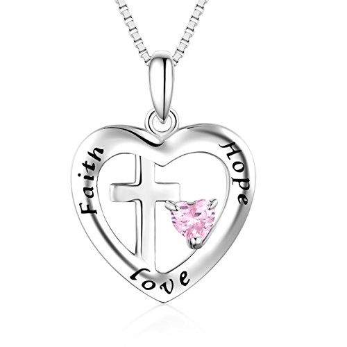 Algopix Similar Product 12 - Bellrela Sterling Silver Cross in Heart