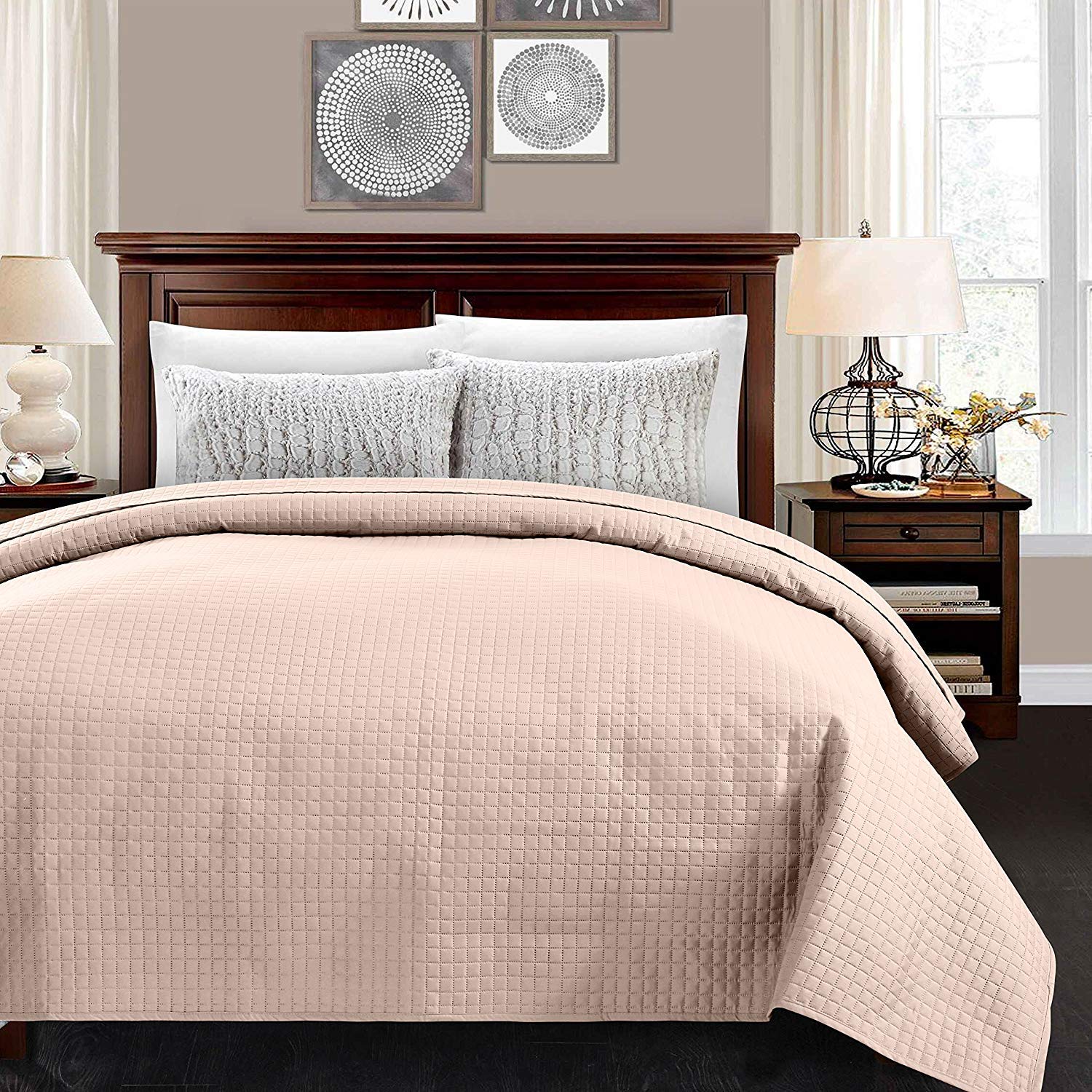 Algopix Similar Product 10 - ALPHA HOME Checked Quilting Bedspread